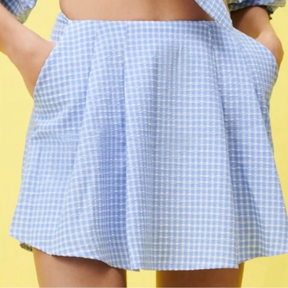 Zara Gingham Plaid Skort Size Medium
